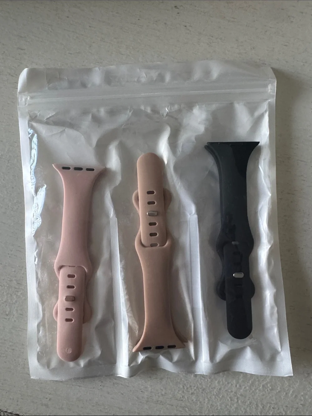 Silicone Replacement Watch Bands - Pink & Black & Tan